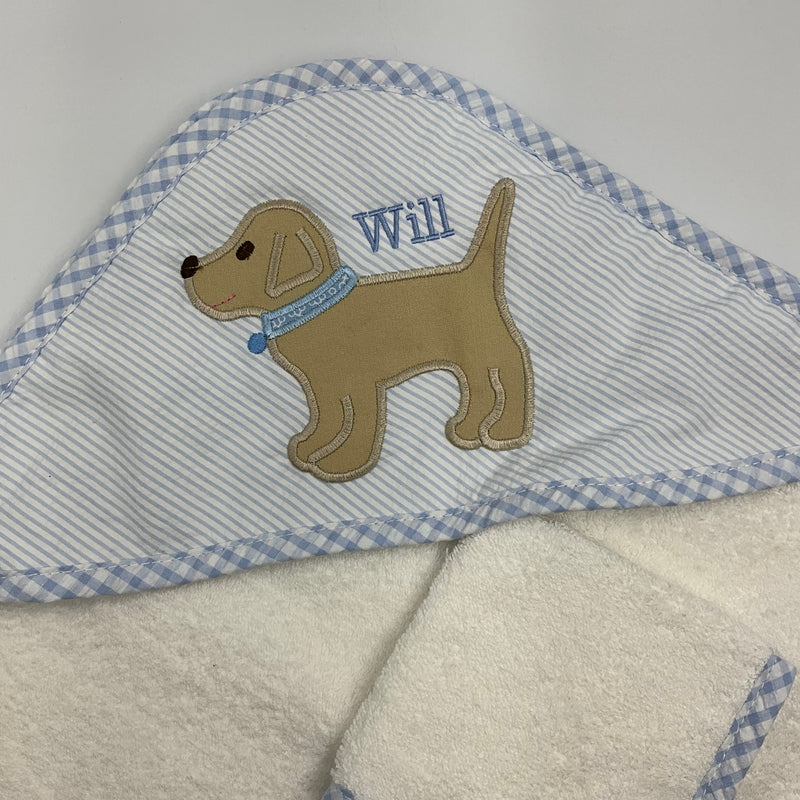 Hooded Towel - Blue Lab Puppy