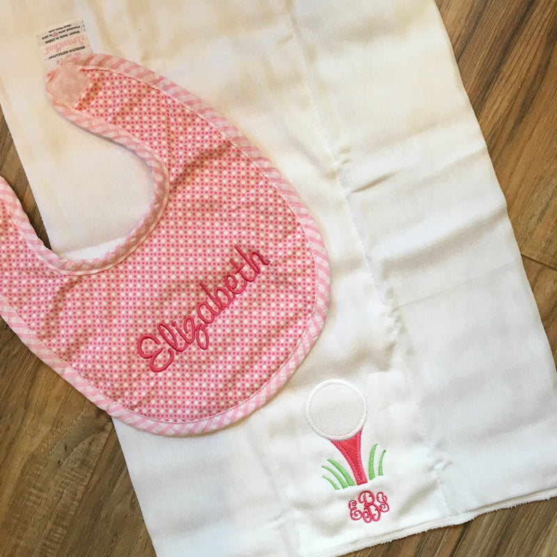 Applique Burp & Bib Set