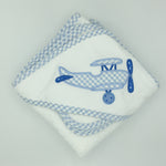 Hooded Towel - Blue Airplane