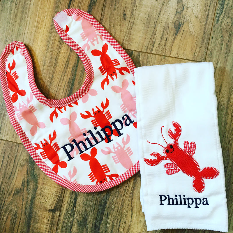 Applique Burp & Bib Set