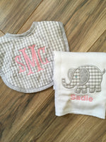 Applique Burp & Bib Set