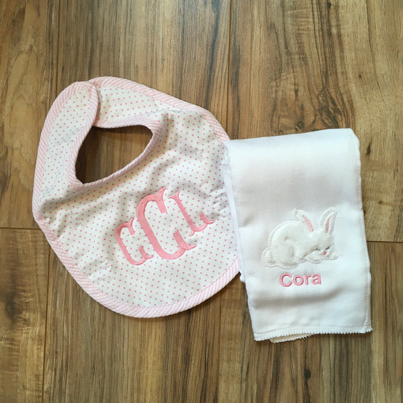 Applique Burp & Bib Set