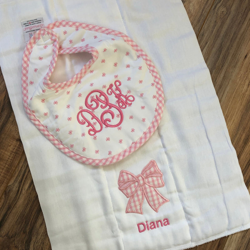 Applique Burp & Bib Set