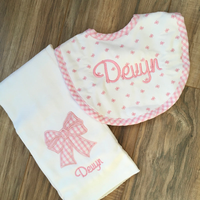 Applique Burp & Bib Set