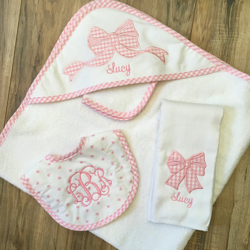 Hooded Towel - Pink Bow